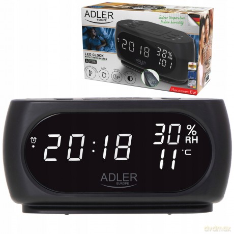 Zegar - Budzik z pomiarem temperatury i wilgotności Adler AD 1186