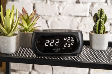 Zegar - Budzik z pomiarem temperatury i wilgotności Adler AD 1186