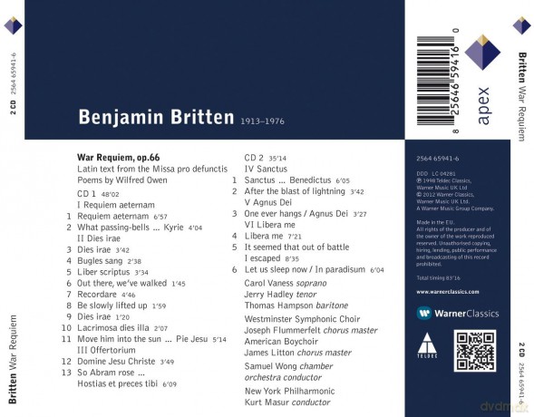 Carol Vaness.Jry Adley/Hamp: Brit:War Requiem [2CD]