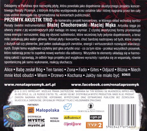 Renata Przemyk: Akustik Trio (digipack) [CD]