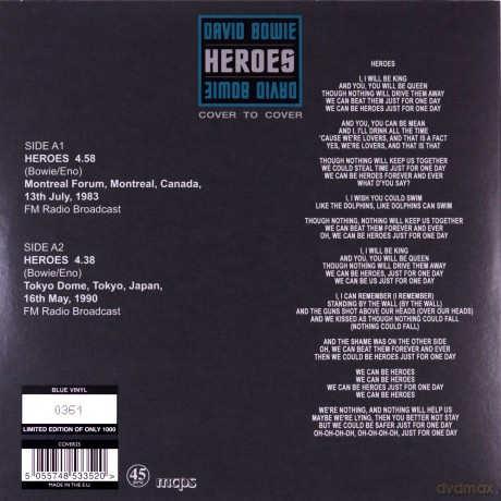 David Bowie: Heroes - FM Radio Broadcasts (Blue) [Winyl]