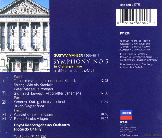 Chailly/Royal Concertgebouw Orchestra: Mahler Symphony No.5 [CD]