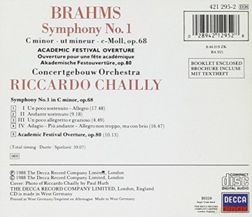 Chailly: Brahms:Symphony No.1 [CD]