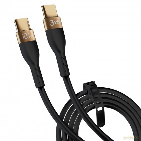 3mk Hyper Silicone Cable C to C 2m 100w Black [KABEL]