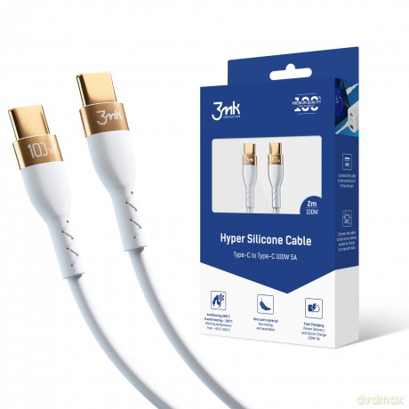 3mk Hyper Silicone Cable C to C 2m 100w White [KABEL]
