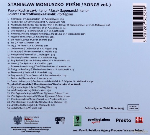 Moniuszko: Pieśni volume 7 [CD]