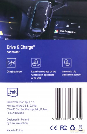 Uchwyt z ładowaniem indukcyjnym 3mk Hyper Wireless Charger 3w1 15W
