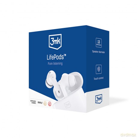 3mk LifePods White - Słuchawki bezprzewodowe białe