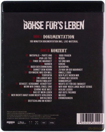 Bohse Onkelz: Bohse fur's Leben [Blu-Ray 4K]+[Blu-Ray]