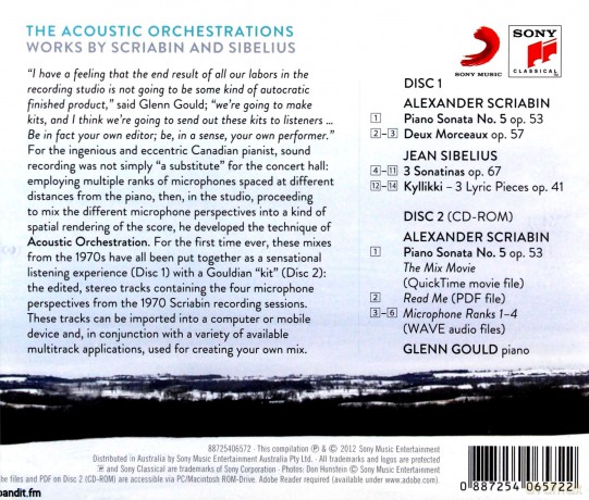 Glenn Gould: Glenn Gould - The Acoustic Orchestrations - Works by Scriabin and Sibelius [2CD]
