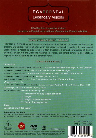 Jascha Heifetz: Heifetz in Performance [DVD]