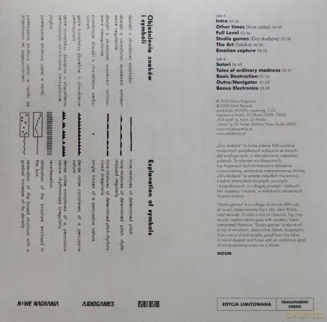 NOON: Gry Studyjne (Transparent) (Limited) [Winyl]