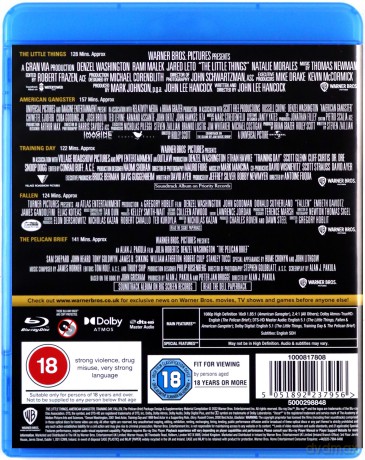 Denzel Washington Collection: The Little Things / American Gangster / Training Day / Fallen / The Pelican Brief [5xBlu-Ray]