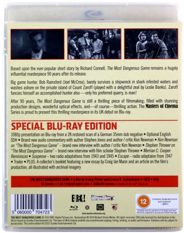 The Most Dangerous Game (The Masters of Cinema Series) (Hrabia Zarow) [Blu-Ray]
