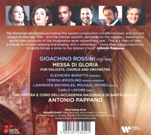 Antonio Pappano: Rossini: Messa Di Gloria [CD]
