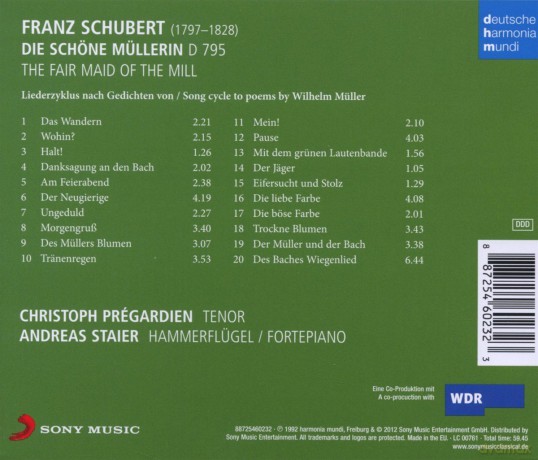 Christoph Pregardien: Schubert: Die schone Mullerin [CD]