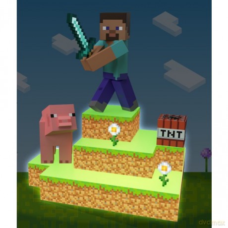 Lampka - diorama Minecraft Steve (wysokość: 30 cm)