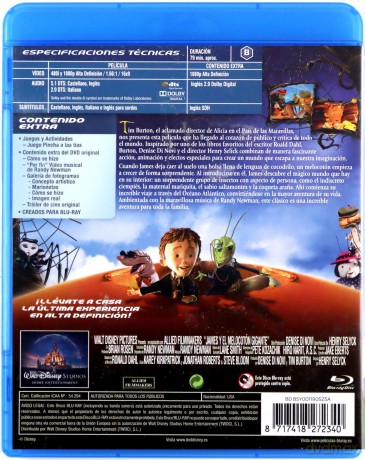 James and the Giant Peach (Jakubek i brzoskwinia olbrzymka) [Blu-Ray]