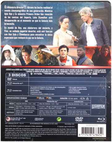 Star Wars: Episode VII - The Force Awakens (Gwiezdne wojny: Przebudzenie Mocy) (steelbook) [2xBlu-Ray]+[DVD]
