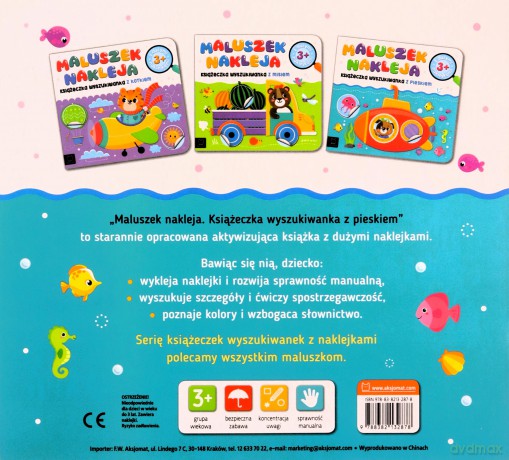 Maluszek nakleja. Książeczka wyszukiwanka z pieskiem, z dużymi naklejkami 3+ - Agnieszka Bator [KSIĄŻKA]