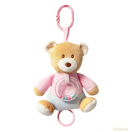 Pozytywka Miś 25 cm różowo-niebieski