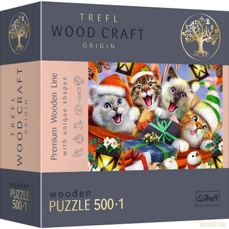 TREFL Puzzle drewniane Świąteczne kotki [PUZZLE]