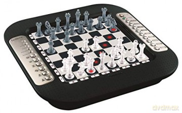 LEXIBOOK CG1335 Chessman FX Electronic Chess Game with Touch Keyboard and Light and Sound Effects 32 Pieces 64 Difficulty Family Board Game Black/Silver