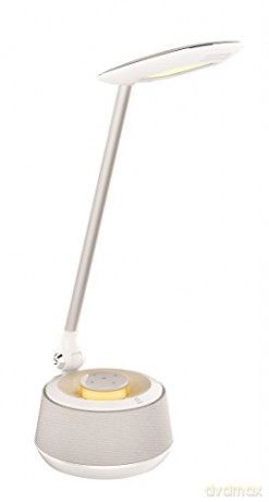 LEXIBOOK Decotech LED Desk Lamp with Bluetooth Speaker, 10W, audio jack, AC adapter, white / yellow, BTL030