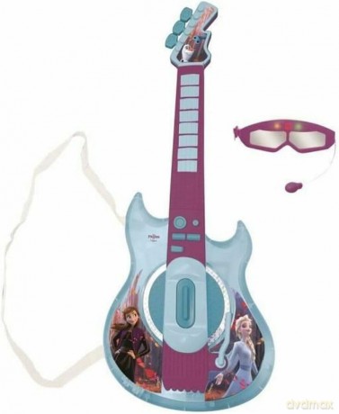 LEXIBOOK Disney Frozen Illuminated electronic guitar with microphone Glasses with microphone Melodies plug for MP3, blue/purple, K260FZ
