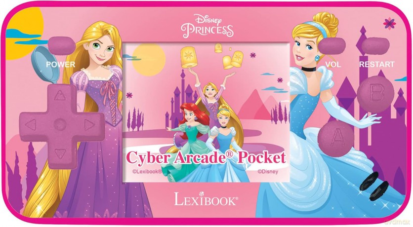 LEXIBOOK Disney's Princesses Arcade Pocket Portable Console, 150 Games, LCD, Battery Operated, Pink, JL1895DP