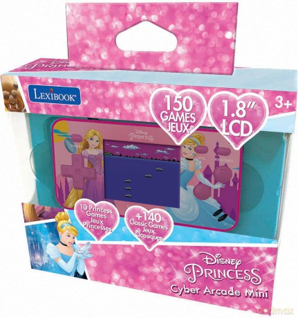 LEXIBOOK Disney's Princesses Arcade Pocket Portable Console, 150 Games, LCD, Battery Operated, Pink, JL1895DP
