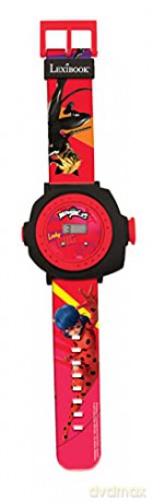 LEXIBOOK DMW050MI Miraculous Ladybug Adjustable Projection Watch Digital Screen with 20 Images, Red/Black