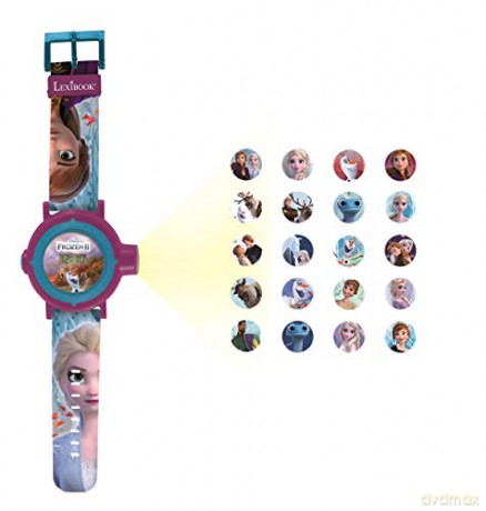 LEXIBOOK Frozen 2 Adjustable Projection Watch Digital Screen - 20 Images of Elsa, Anna and Olaf-for Children/Girls-Blue and Purple, Berry