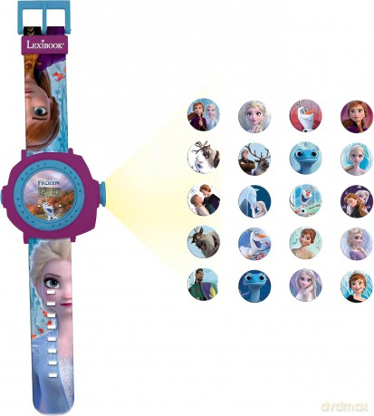 LEXIBOOK Frozen 2 Adjustable Projection Watch Digital Screen - 20 Images of Elsa, Anna and Olaf-for Children/Girls-Blue and Purple, Berry