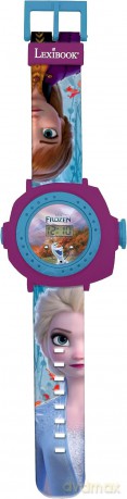LEXIBOOK Frozen 2 Adjustable Projection Watch Digital Screen - 20 Images of Elsa, Anna and Olaf-for Children/Girls-Blue and Purple, Berry