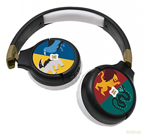 LEXIBOOK HPBT010HP Warner Harry Potter 2-in-1 Bluetooth Headphones Stereo Wireless/Wired, Kids Safe, Foldable, Adjustable, Black/Grey