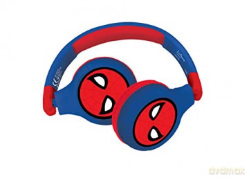 LEXIBOOK HPBT010SP Spiderman 2-in-1 Bluetooth Headphones Stereo Wireless Wired, Kids Safe for Boys Girls, Foldable, Adjustable, red/Blue, Black, Spider-Man