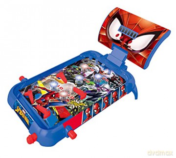 LEXIBOOK JG610SP- Spider-Man Electronic Table Pinball Machine, Action Game and Reflection for Kids and Families, LCD Display, Light and Sound Effects, Blue/Red