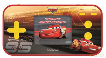 LEXIBOOK JL2367DC Movie Disney Cars Lighting McQueen Compact Cyber Arcade Portable Console, 150 Games, LCD Colour Screen, operates with Batteries, Red