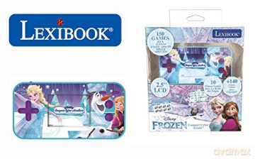 LEXIBOOK JL2367FZ Disney Frozen Elsa Compact Cyber Arcade Portable Console, 150 Games, LCD Colour Screen, Battery Operated, Blue