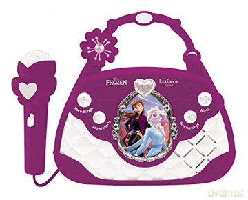 LEXIBOOK K102FZ Disney Frozen Elsa Musical Speaker with Microphone, Voice Changer, Demo Songs, MP3 Plug, Purple/Blue