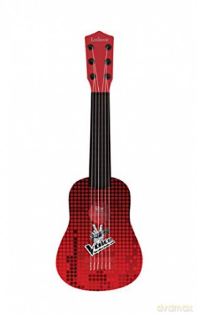 LEXIBOOK K200TV Voice My first guitare, 6 nylon strings, 53 cm, guide included, Red/Black