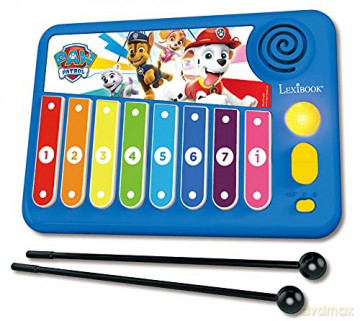 LEXIBOOK K340PA Paw Patrol Xylofun Electronic and Educational Xylophone for Children, Musical Toy Game, 8 Keys, Light Guiding, 2 mallets Included, Blue