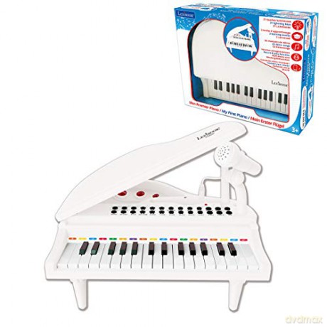 LEXIBOOK K731 First Piano for Children, Lighting Keys, Learning Mode, 29 x 31 cm, Tempo and Volume Adjustment, 3+, White
