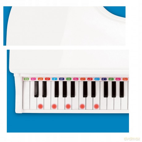 LEXIBOOK K731 First Piano for Children, Lighting Keys, Learning Mode, 29 x 31 cm, Tempo and Volume Adjustment, 3+, White