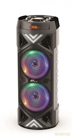 LEXIBOOK K8260 iParty Bluetooth Speaker, with Light Effects and mic Plug Rechargeable Battery, Black