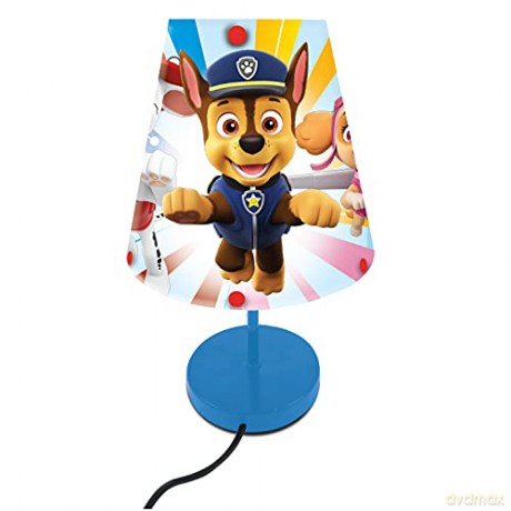 LEXIBOOK LT010PA Paw Patrol Bedside, Kids Bedroom lamp with lampshade, Colour Decorative Light