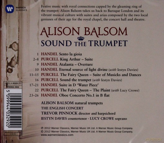 Alison Balsom: Sound The Trumpet - Royalmusic Of Purcell And Handel [CD]