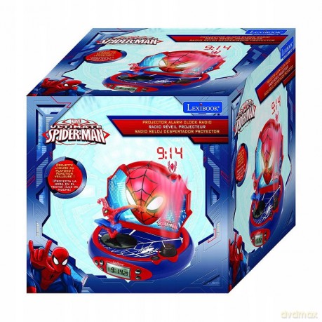 Lexibook Marvel Spider-Man Uomo Ragno Peter Parker Radiosveglia con proiettore, Luce notturna integrata, proiezione del tempo sul soffitto