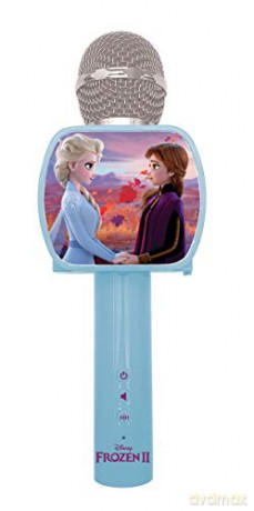 LEXIBOOK MIC240FZ Disney Frozen 2 Elsa Anna Olaf Bluetooth Microphone with Voice Changer Function, Phone Holder Included, Built-in Speaker, Blue